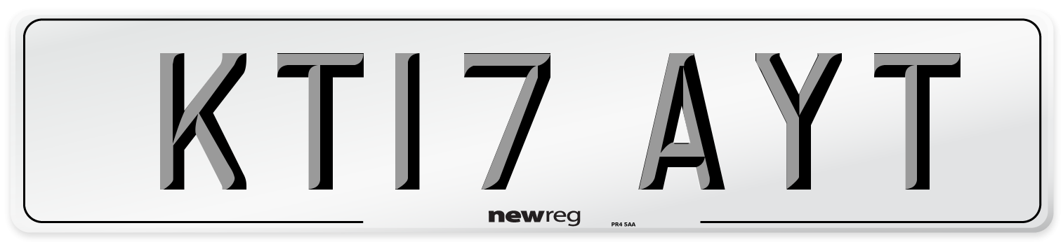 KT17 AYT Number Plate from New Reg